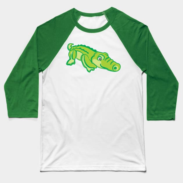 Baby Alligator Baseball T-Shirt by evisionarts